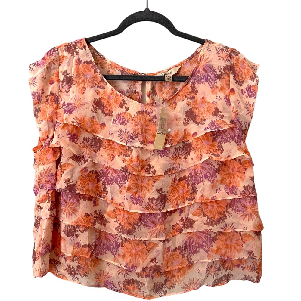 Decree NWT size XL sheer Blouse